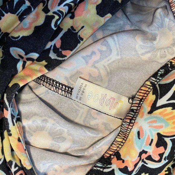 LuLaRoe Pastel Psychedelic 70s Vibes Floral OS Leggings - Picture 5 of 12